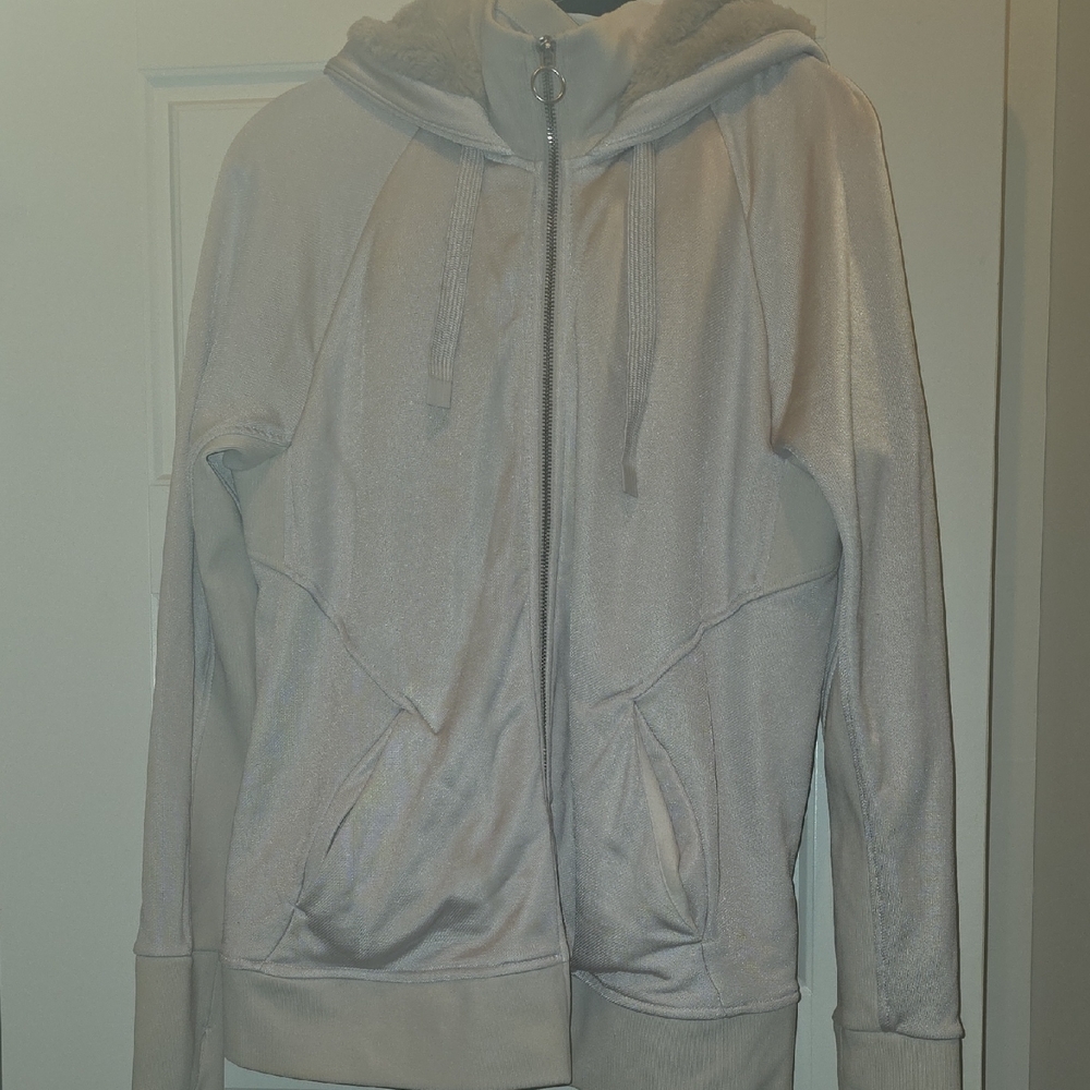 Athleta Bone Color Zip Hoodie